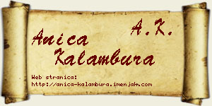 Anica Kalambura vizit kartica